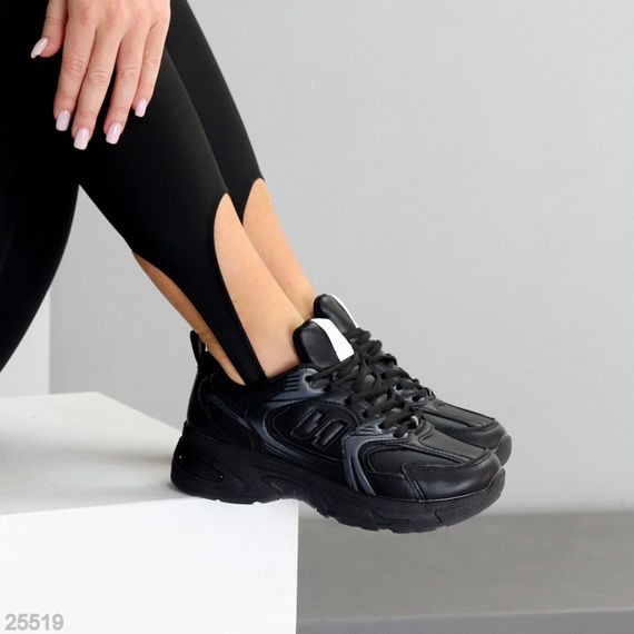 Повсякденні модельні чорні зимові кросівки доступна ціна | Зображення 7
