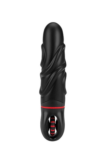 Розкішний вібратор з опуклими ребрашками для стимуляції AMOR BIG VIBRATOR BRUCE Black (Застосунок НЕ Sex Aura | Зображення 1