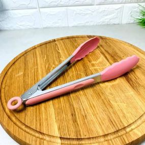 Щипці силіконові кухонні BN-918 Рожеві