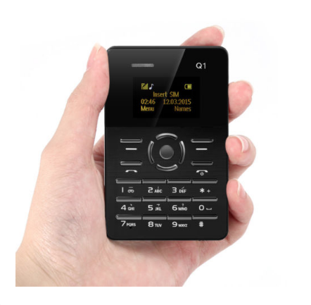 Міні маленький мобільний телефон Card Phone Q1 BLACK