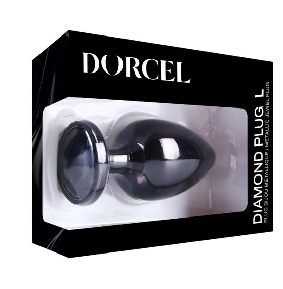 Металлическая анальная пробка с кристаллом Dorcel Diamond Plug Black L sexstyle | Зображення 6