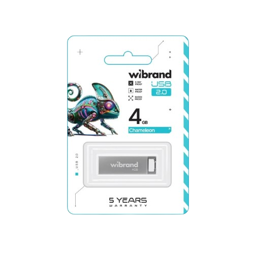Флешка 4Гб USB 2.0 срібло Chameleon Wibrand | Зображення 1