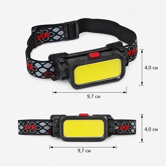 Налобный фонарик с белым и красным светом COB BL 008 / Фонарь светодиодный USB-C | Зображення 3