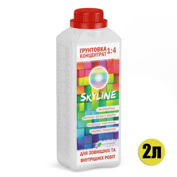 Грунтовка акриловая глубокопроникающая концентрат 1:4 SkyLine 2 л | Зображення 2