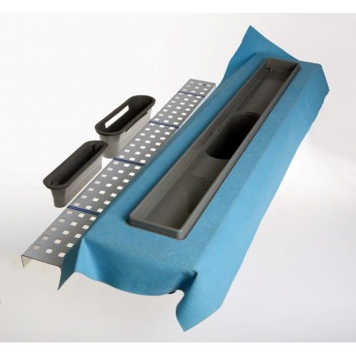 Душевий канал з горизонтальним фланцем Maxiflow Standart Line 60 см решітка "Квадрат" 4022.TY050K.060.1