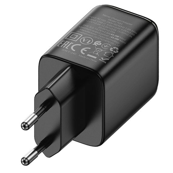 МЗП Hoco N54 Monsoon PD45W (1USB-C) Black | Зображення 2