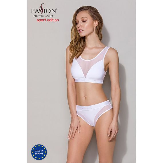 Топ з прозорою вставкою Passion PS002 TOP S, white | Зображення 2