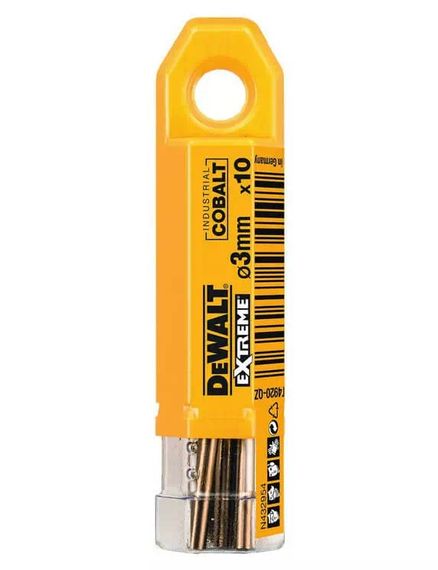 Свердло по металу DeWalt EXTREME INDUSTRIAL COBALT HSS-CO 3 мм 10 шт (DT4920)