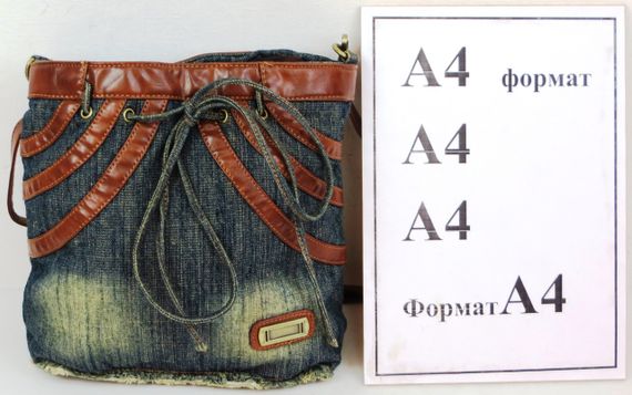 Джинсовая сумка Fashion jeans bag темно-синяя | Зображення 9