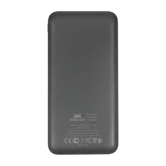 Портативний зарядний пристрій Rivacase, 10000 mA, RIVAPOWER VA2101 (Black) | Зображення 2
