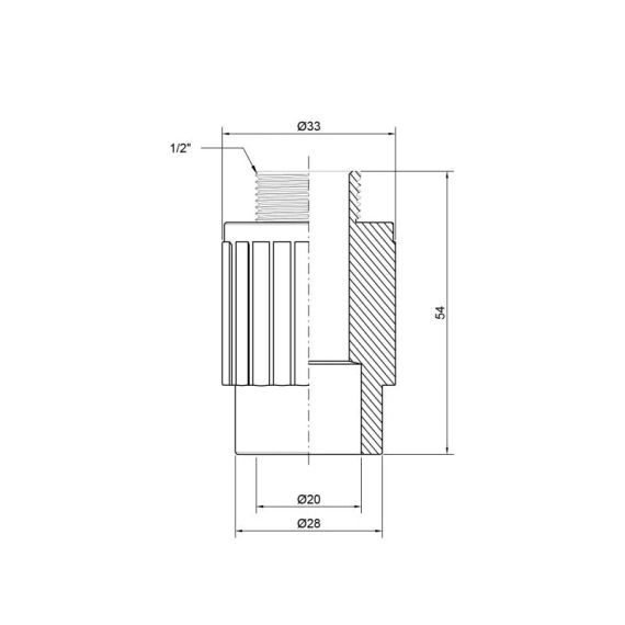 Муфта PPR Thermo Alliance 20х1/2" НР | Зображення 1