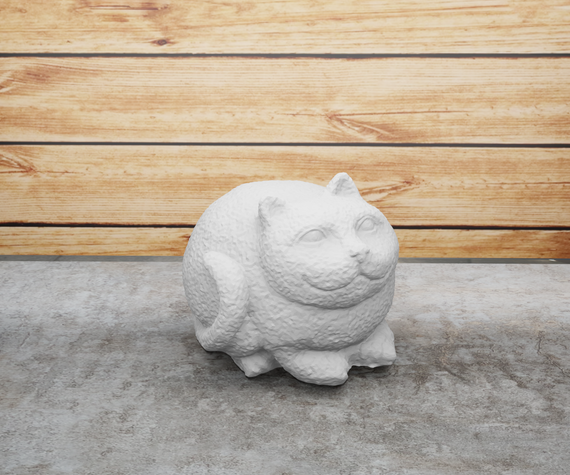 Статуэтка толстый кот (Fat Cat) Белая