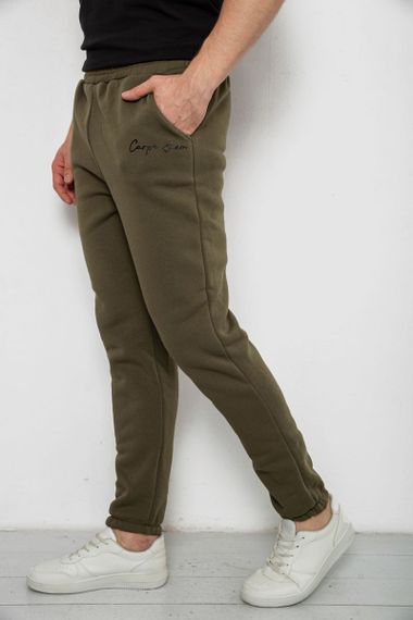 Спорт штаны мужские на флисе, цвет зеленый, 238R56910 | Зображення 2