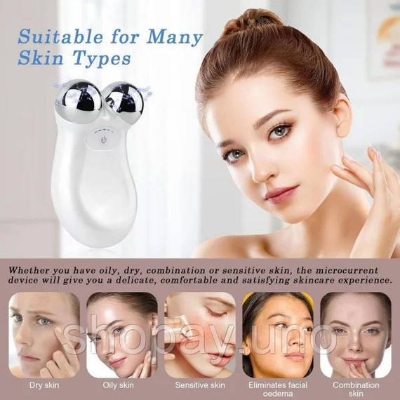 Вібраційний масажер Micro Current Skin для обличчя та тіла • Апарат для догляду за шкірою, розслаблення та домашнього б’юті-масажу | Зображення 4