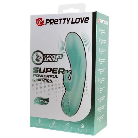 Вібратор-кролик PRETTY LOVE DJ Stick бірюзовий, 12.7 х 2.7 см Sex Aura | Зображення 8