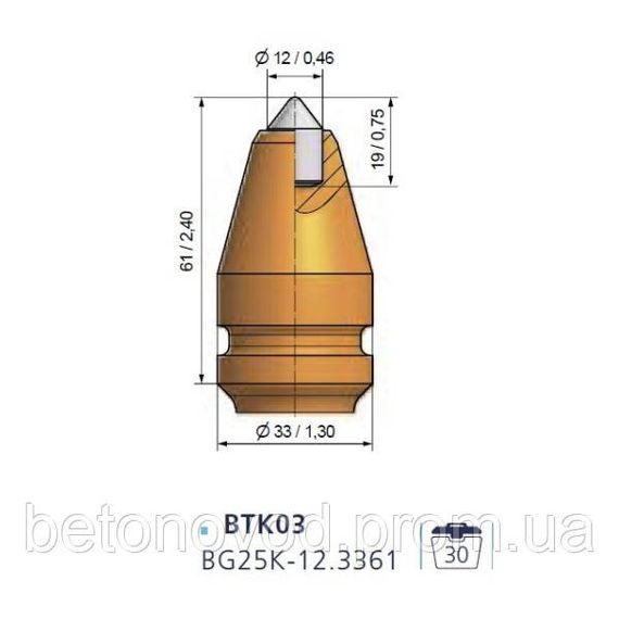 Різець з круглим хвостовиком BTK03 BG25K-12.3361 | Зображення 9