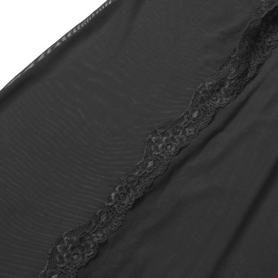 Сукня-пеньюар максі з розрізами Star Night з трусиками, з мереживом, чорна, S sexstyle | Зображення 9