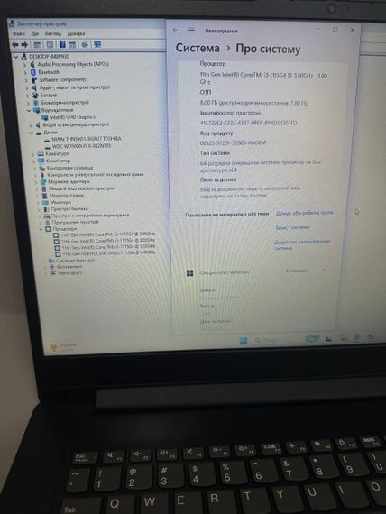 Ультрабук Б-класс Lenovo IdeaPad 3 17ITL6 / 17.3" (1600x900) TN / Intel Core i3-1115G4 (2 (4) ядра по 1.7 - 4.1 GHz) / 8 GB DDR4 / 128 GB SSD + 500 GB HDD / Intel UHD Graphics / WebCam / Win 11 Home б/у | Зображення 7