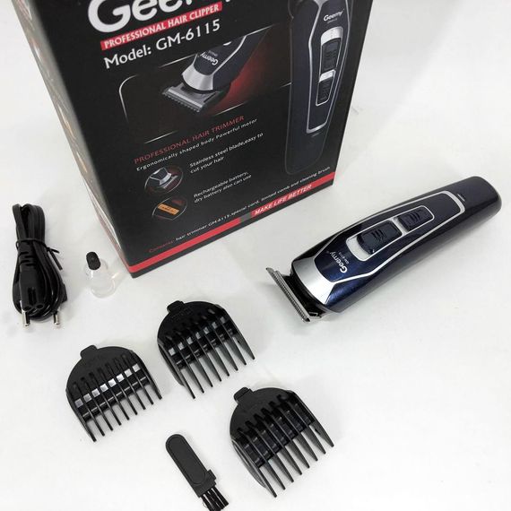 Машинка для стрижки волос домашняя GEMEI GM-6115, Электробритва с насадками, ZG-485 Подстригательная машинка | Зображення 2