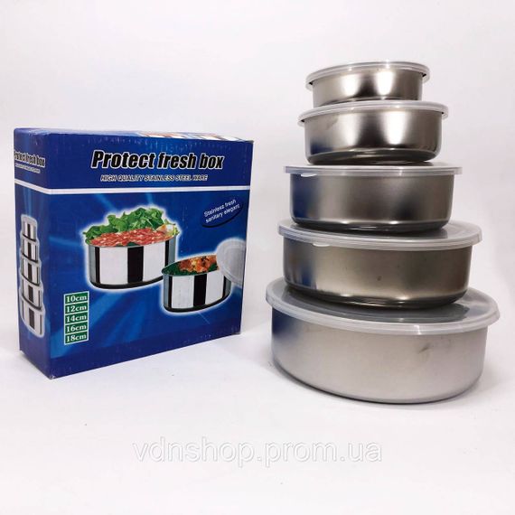 Набір харчових контейнерів Unique UN-1515 5 шт із нержавіючої сталі KL-89 | Зображення 5