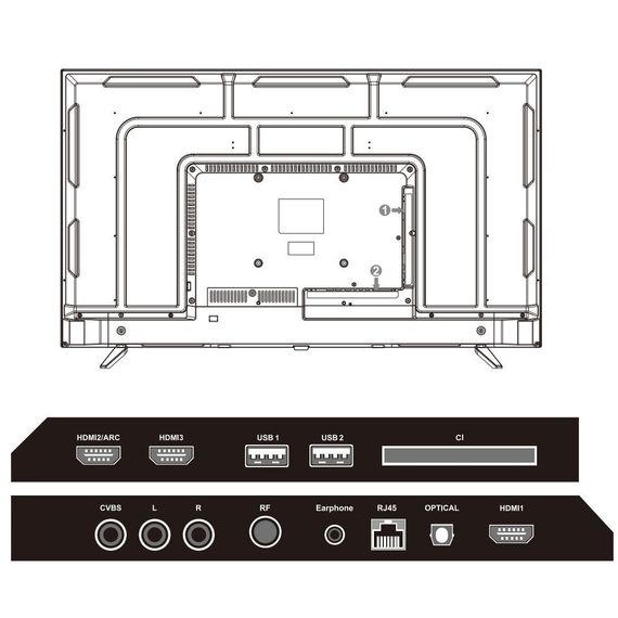 TV 55 Mystery MTV-5560UDT2 4K/Android 11/DVB-T2/2xUSB 2.0/3хHDMI/CI-слот/Wi-Fi/Black | Зображення 2