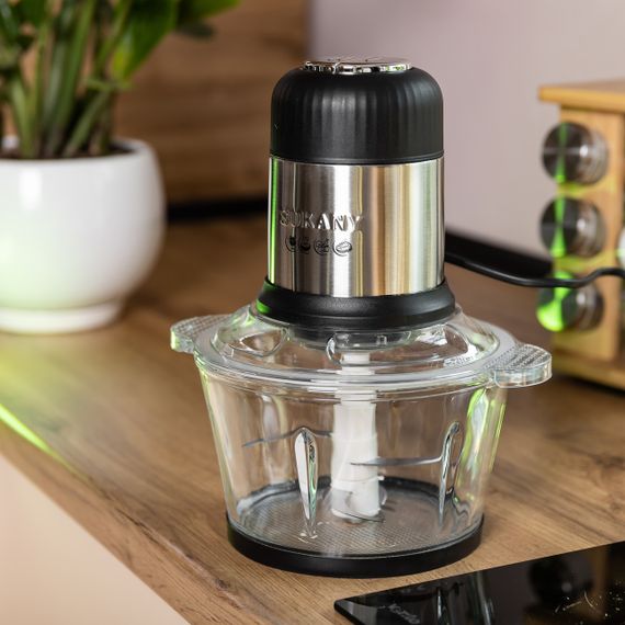 Чопер подрібнювач 800 Вт 4 леза з чашею на 1,5 літри м'ясорубка Sokany SK-7025A | Зображення 8