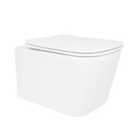 Унитаз подвесной Qtap Crow Ultra Quiet безободковый с ягодением Soft-close QT05335170W
