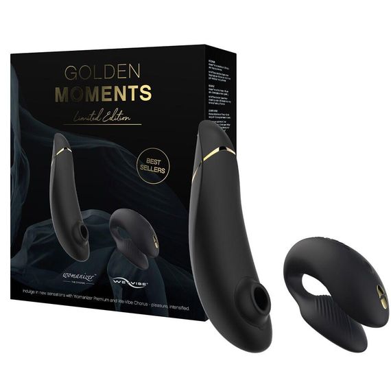 Преміальний подарунковий набір Golden Moments: Womanizer Premium та We-Vibe Chorus Black Sex Aura