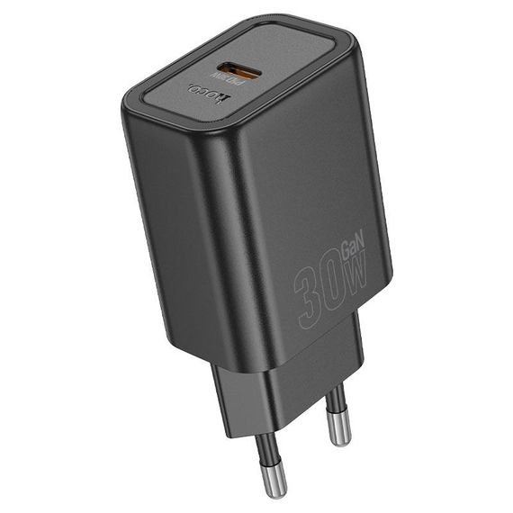 СЗУ HOCO N62 110-240V, PD30W, USB-C, Black | Зображення 1