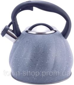 Чайник Kamille Whistling Kettle Marble 3л из нержавеющей стали со свистком (серый мрамор) KM-1073GR