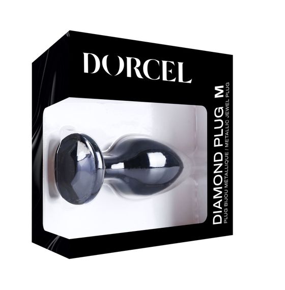 Металева анальна пробка з кристалом Dorcel Diamond Plug Black M | Зображення 6