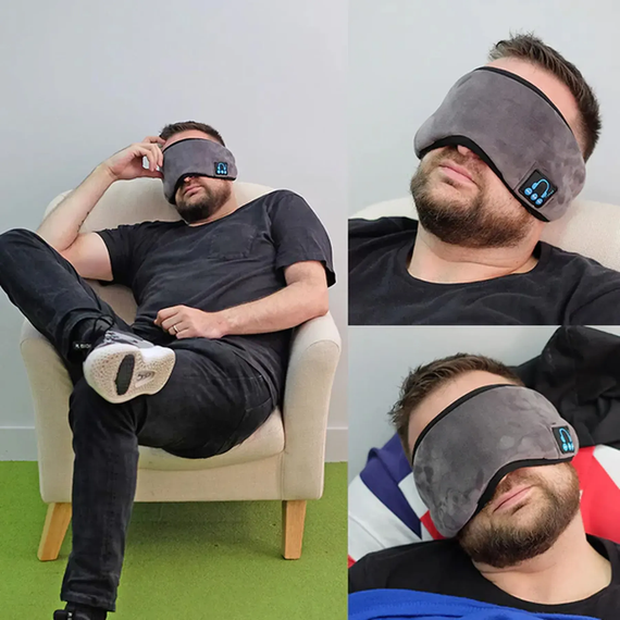 Маска для сна с наушниками Bluetooth MUSIC GOGGLES AND183 / Повязка на глаза с гарнитурой | Зображення 5