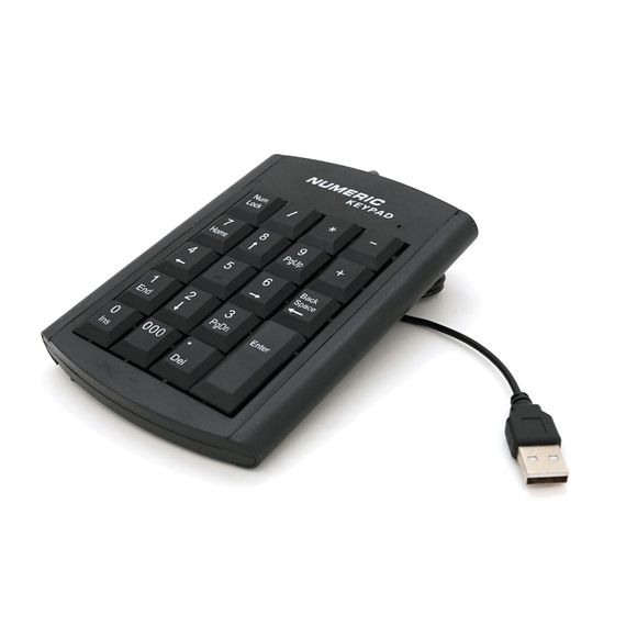 Цифрова клавіатура USB для ноутбука, довжина кабеля 130см (126х93х20 мм) Black