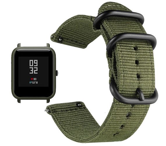 Нейлоновий ремінець Primo Traveller для Xiaomi Amazfit Bip / Amazfit Bip GTS / Amazfit Bip Lite - Army Green