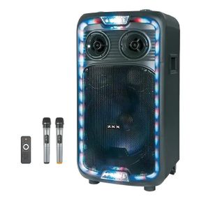 Акустическая переносная колонка ZXX-1290 60Вт 12» 71х345х30см два микрофона пульт ДУ OZ-730 с подсветкой