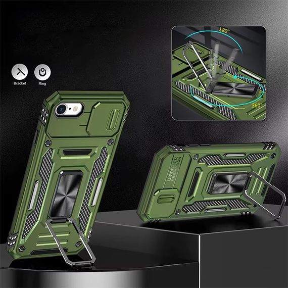 Ударостійкий чохол Camshield Army Ring для Apple iPhone 7 / 8 / SE (2020) (4.7") Оливковий / Army Green | Зображення 3