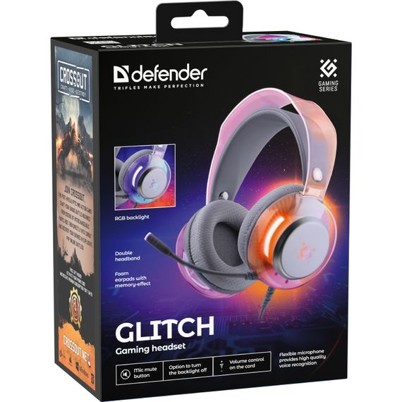 Гарнітура Defender Glitch, USB, RGB,  2м, White | Зображення 2