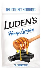 Заспокійливі льодяники з пектином Luden’s, для горла та порожнини рота, смак - мед та лакриця, 30 шт.