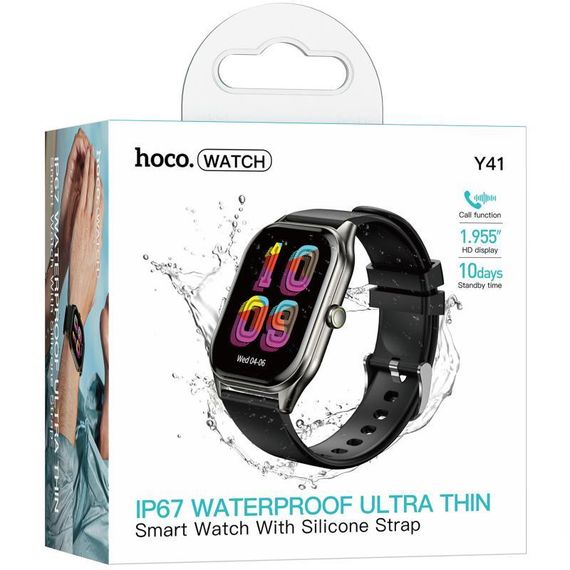 Смарт-часы Hoco Y41 Smart sports watch (call version) Black | Зображення 1