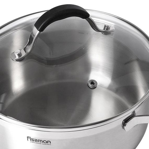 Каструля Fissman Magnifika 2.1л з силіконовими накладками на ручках | Зображення 1