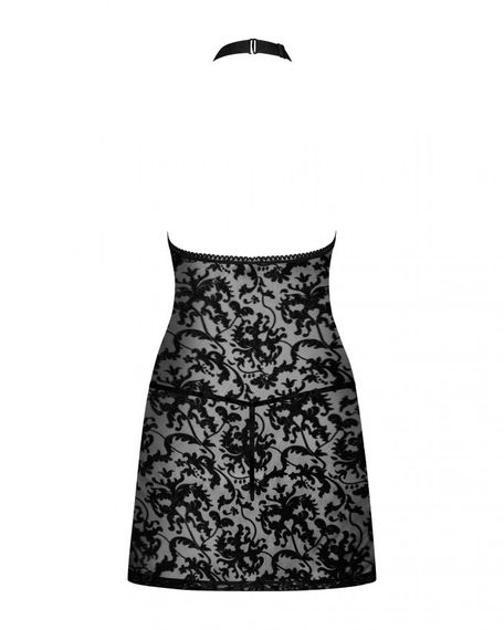Сорочка с трусиками Obsessive Softily chemise 2XL/3XL Черный sexstyle | Зображення 4