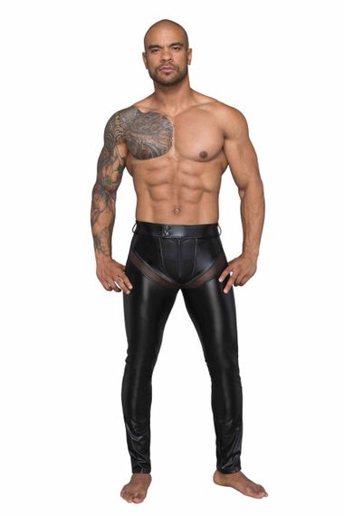 Штани чоловічі , вініл H059 Noir Handmade, чорний,  XL