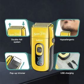 Электробритва шейвер с дисплеем VGR V-332. OB-660 Цвет: золотой