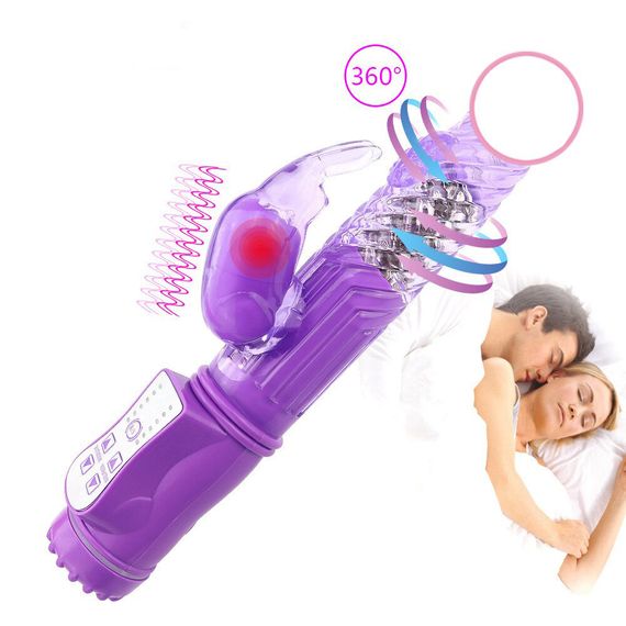 Двойной вибратор для клитора и точки G с ротацией (красный, ААА) | Зображення 5