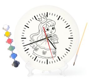 Дитячий набір для творчості годинник розмальовка Принцеса 30 см (Г0209)