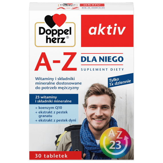 Doppelherz A-Z - 23 вітаміни та мінерали для чоловіків - комплексна підтримка енергії, імунітету, чоловічої сили та витривалості
