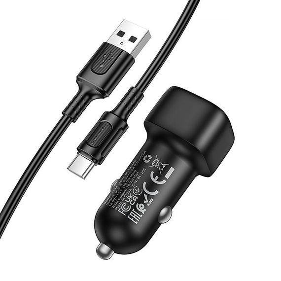АЗП Borofone BZ34 Cloud QC3.0 (1USB-A) + кабель USB to Type-C Black | Зображення 2