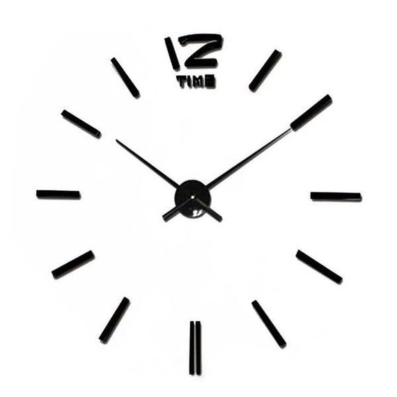 Часы настенные 3D "DIY CLOCK" от 60 до 120см (Без цифр) Black