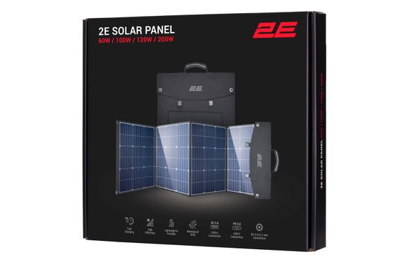 Портативна сонячна панель 2E, 100 Вт зарядний пристрій, DC, USB-С PD45W, USB-A 24W (2E-LSFC-100) | Зображення 9