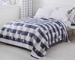 Ковдра Home Line 66602 Китай 150x200  100% бавовна Синій